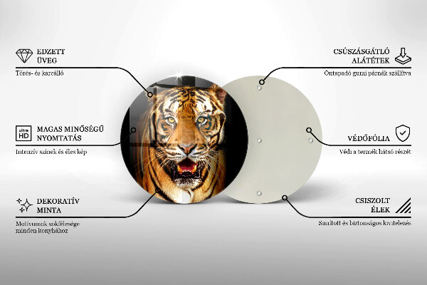 Steklena podloga za rezanje Divja žival tiger