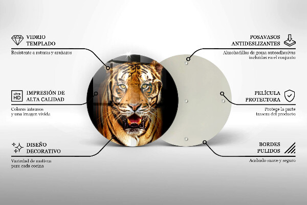 Steklena podloga za rezanje Divja žival tiger