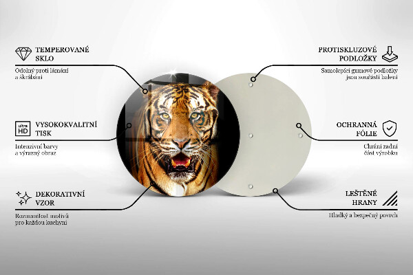 Steklena podloga za rezanje Divja žival tiger