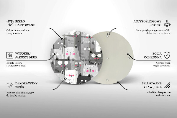 Steklena podloga za rezanje Ilustracija mačk