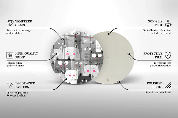 Steklena podloga za rezanje Ilustracija mačk