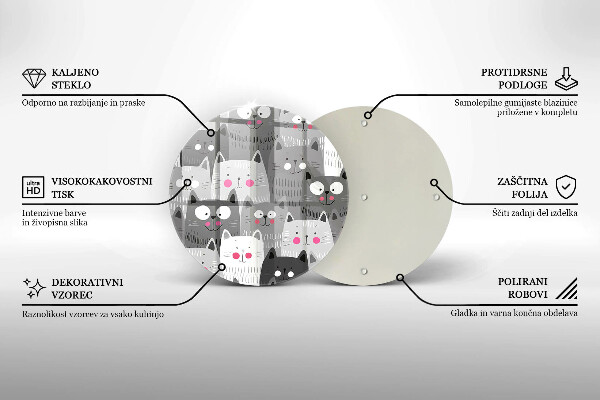 Steklena podloga za rezanje Ilustracija mačk