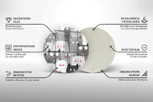 Steklena podloga za rezanje Ilustracija mačk