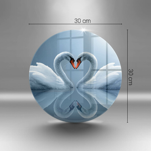 Steklena podloga za rezanje Dva labodja srca