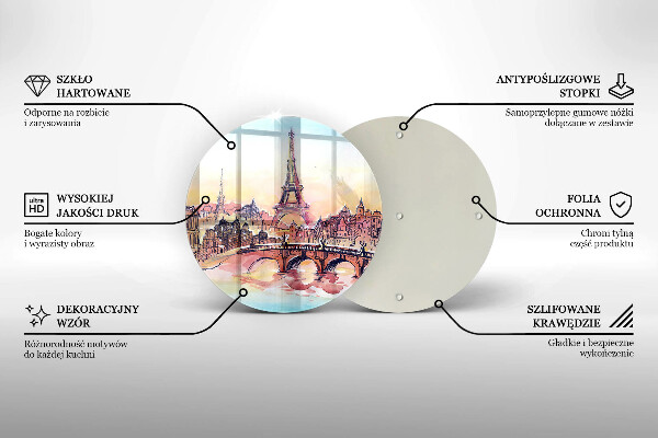 Steklena podloga za rezanje Pokrajina pariškega Eifflovega stolpa