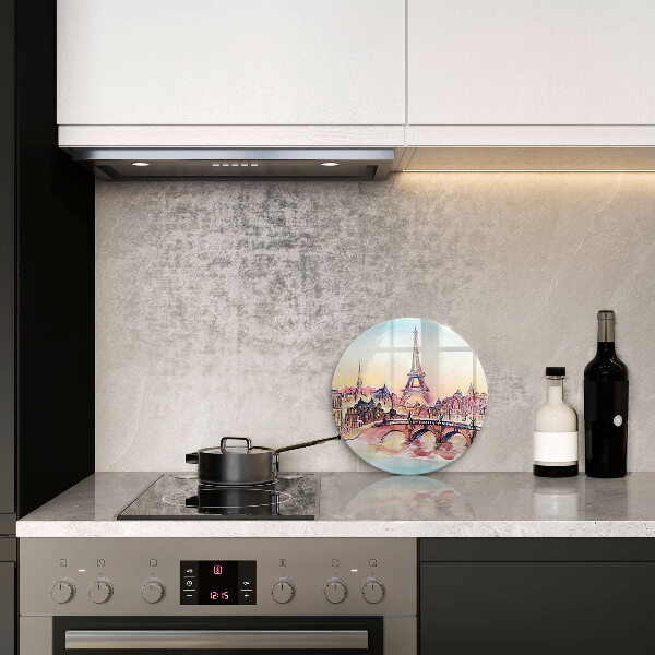 Steklena podloga za rezanje Pokrajina pariškega Eifflovega stolpa