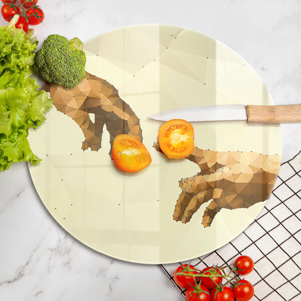 Steklena podloga za rezanje Stvarjenje Adamovih rok