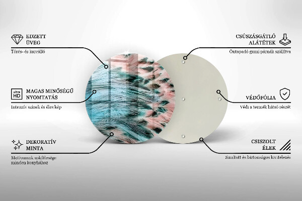 Steklena podloga za rezanje Boho ptičje perje