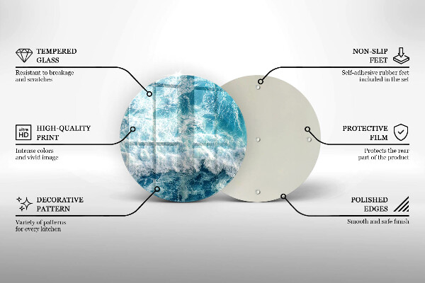Steklena podloga za rezanje Valovi morske vode