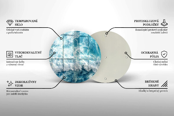 Steklena podloga za rezanje Valovi morske vode