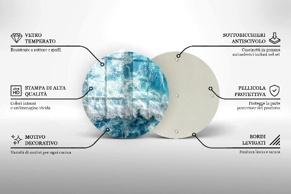 Steklena podloga za rezanje Valovi morske vode