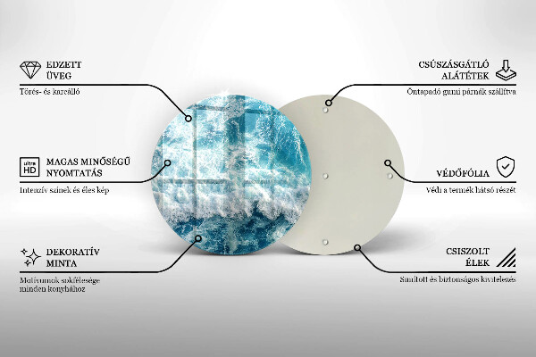Steklena podloga za rezanje Valovi morske vode