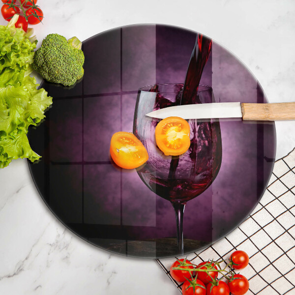 Steklena podloga za rezanje Kozarec vina