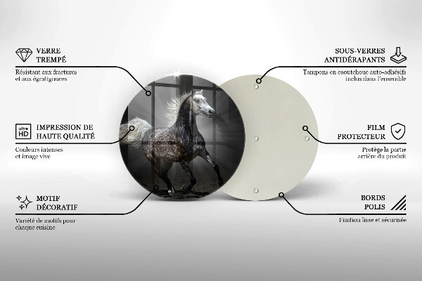 Steklena podloga za rezanje Konjski galop