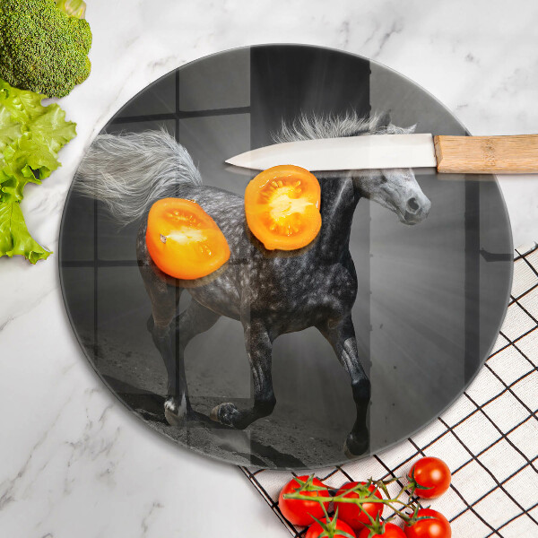 Steklena podloga za rezanje Konjski galop