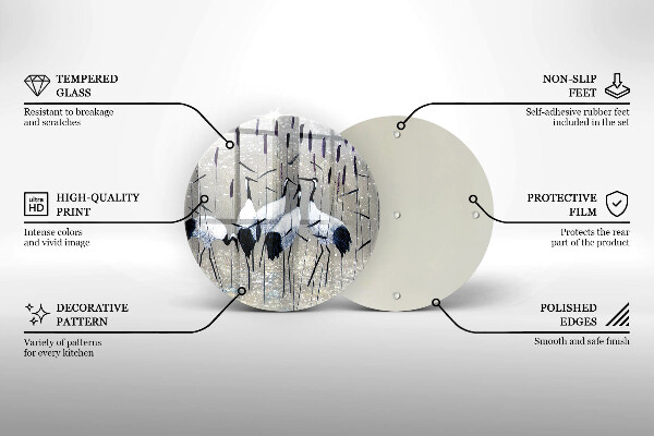 Steklena podloga za rezanje Japonski žerjavi
