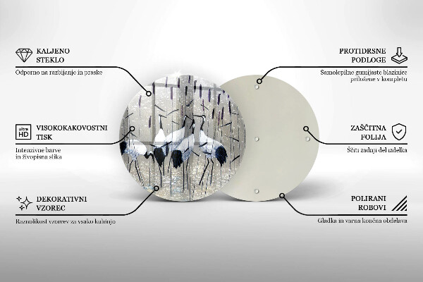 Steklena podloga za rezanje Japonski žerjavi
