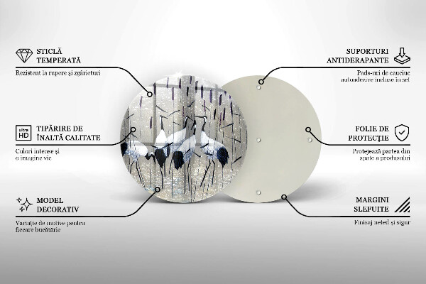 Steklena podloga za rezanje Japonski žerjavi