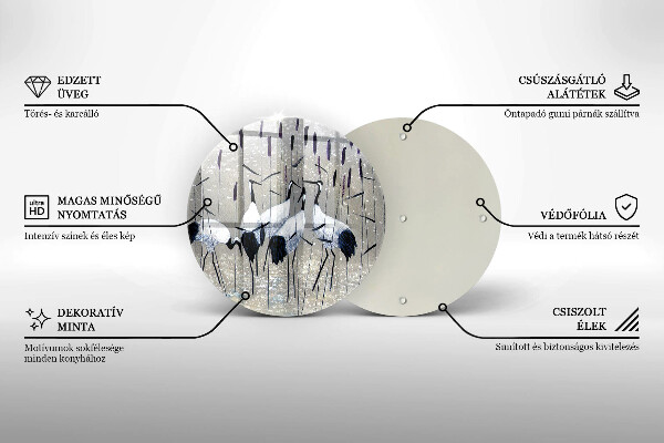 Steklena podloga za rezanje Japonski žerjavi