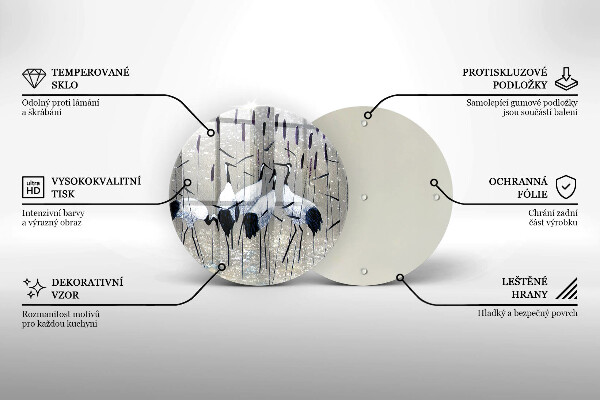 Steklena podloga za rezanje Japonski žerjavi