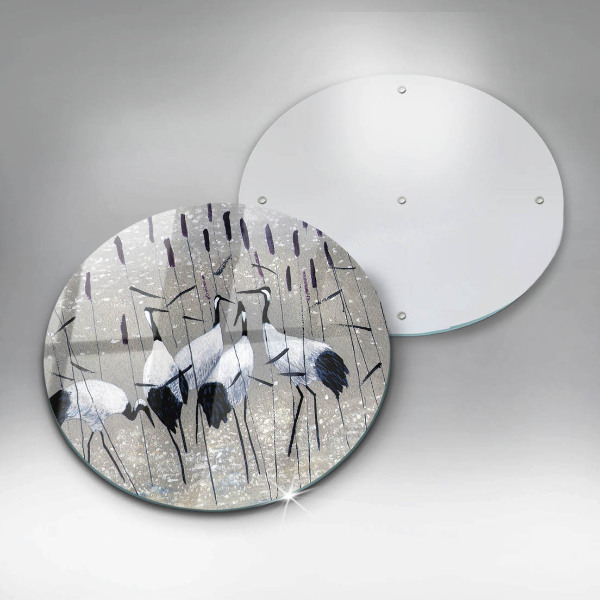 Steklena podloga za rezanje Japonski žerjavi