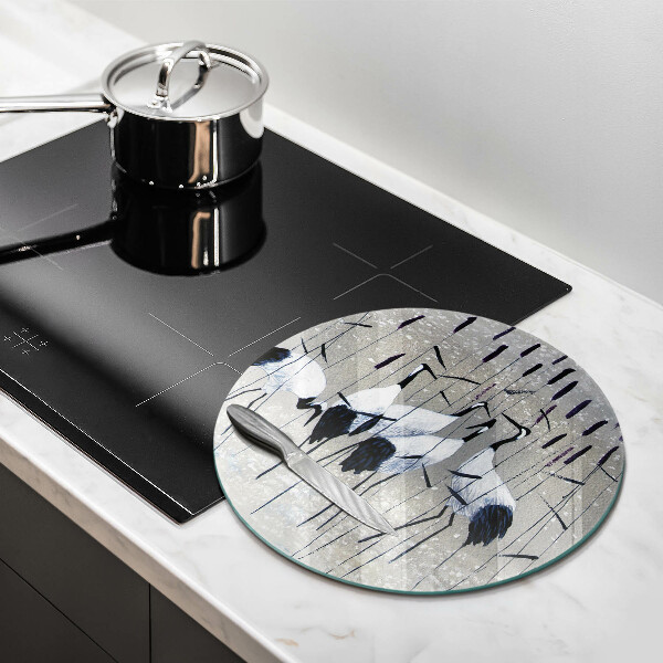 Steklena podloga za rezanje Japonski žerjavi