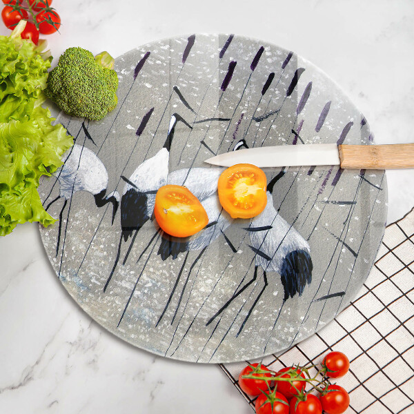 Steklena podloga za rezanje Japonski žerjavi