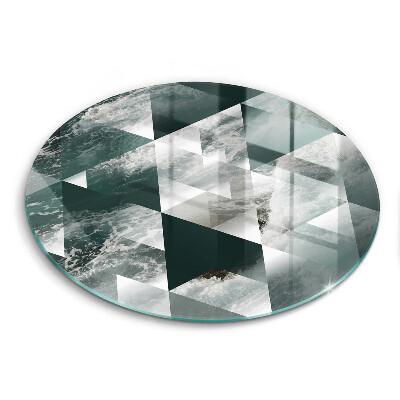 Steklena podloga za rezanje Trikotniki in voda