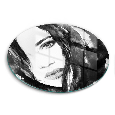 Steklena podloga za rezanje Ženski obraz