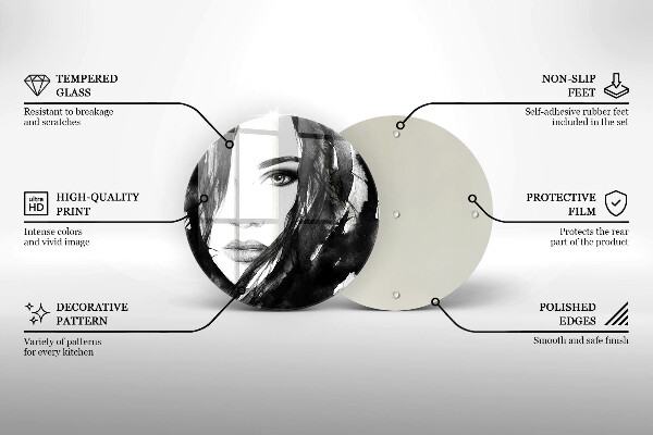 Steklena podloga za rezanje Ženski obraz