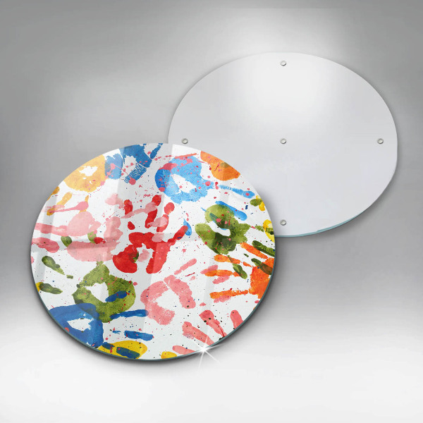 Steklena podloga za rezanje Sledi otroških rok