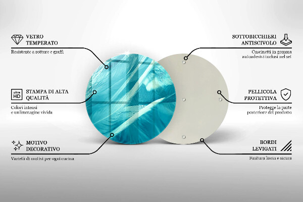 Steklena podloga za rezanje Nežno perje