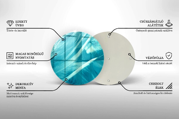 Steklena podloga za rezanje Nežno perje