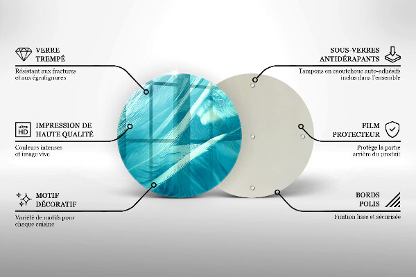 Steklena podloga za rezanje Nežno perje