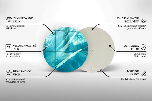 Steklena podloga za rezanje Nežno perje