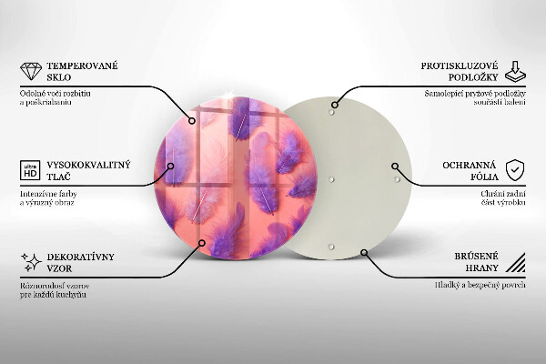 Steklena podloga za rezanje Puhasto perje
