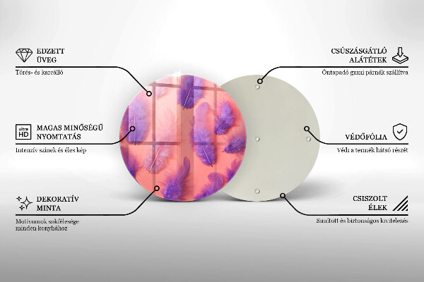 Steklena podloga za rezanje Puhasto perje