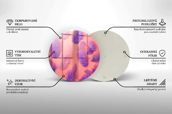 Steklena podloga za rezanje Puhasto perje