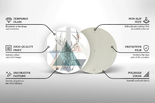Steklena podloga za rezanje Abstraktni jelen