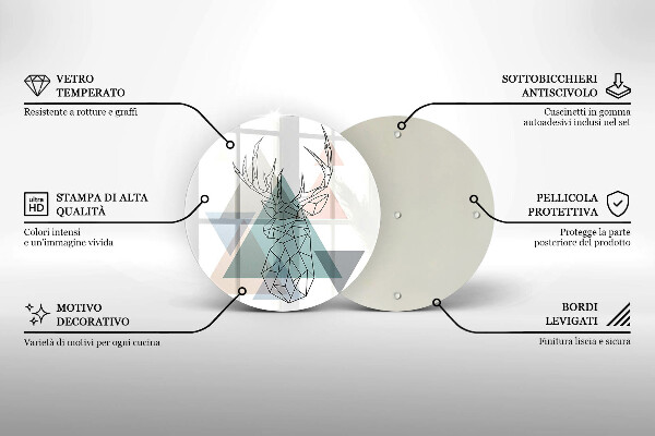 Steklena podloga za rezanje Abstraktni jelen