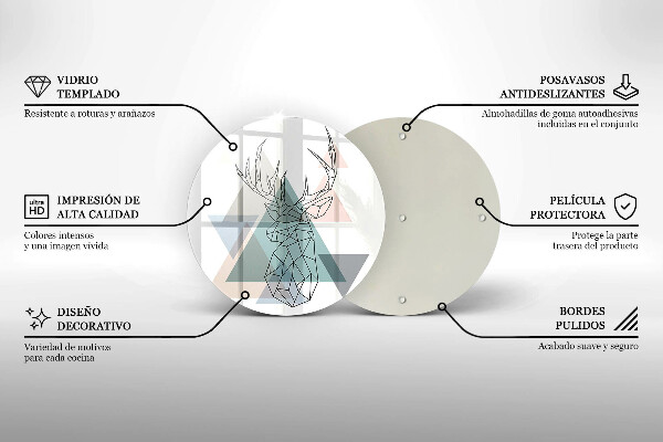 Steklena podloga za rezanje Abstraktni jelen