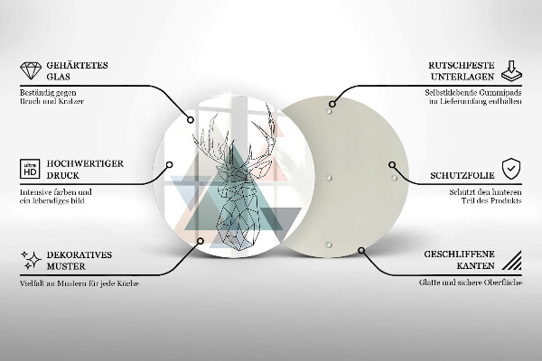 Steklena podloga za rezanje Abstraktni jelen