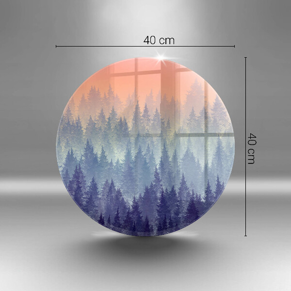 Steklena podloga za rezanje Gozd ob sončnem zahodu
