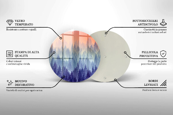 Steklena podloga za rezanje Gozd ob sončnem zahodu