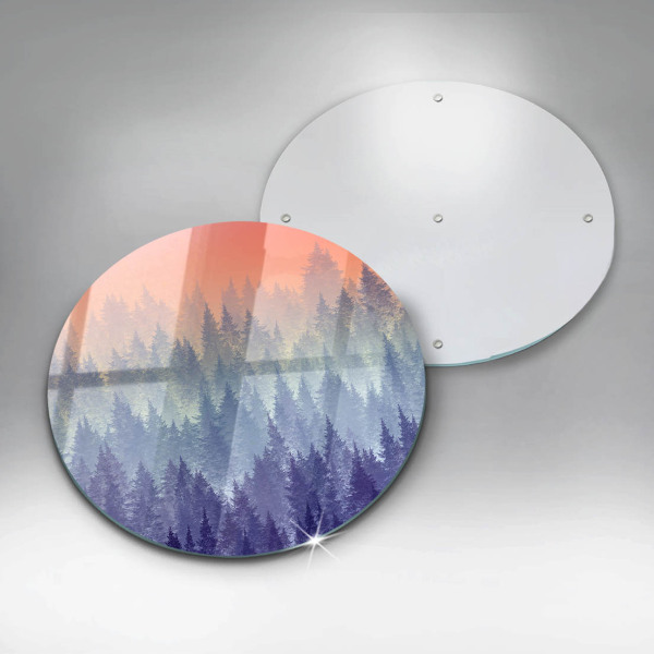 Steklena podloga za rezanje Gozd ob sončnem zahodu