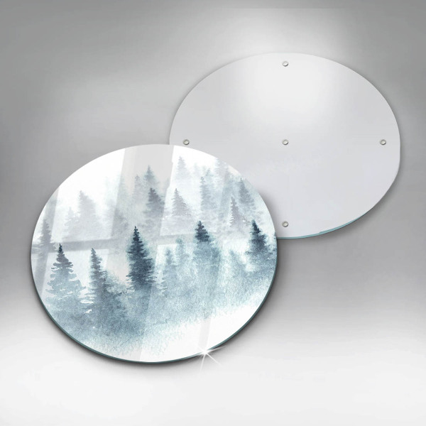 Steklena podloga za rezanje Slikan zimski gozd