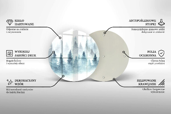 Steklena podloga za rezanje Slikan zimski gozd