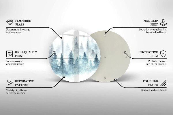 Steklena podloga za rezanje Slikan zimski gozd
