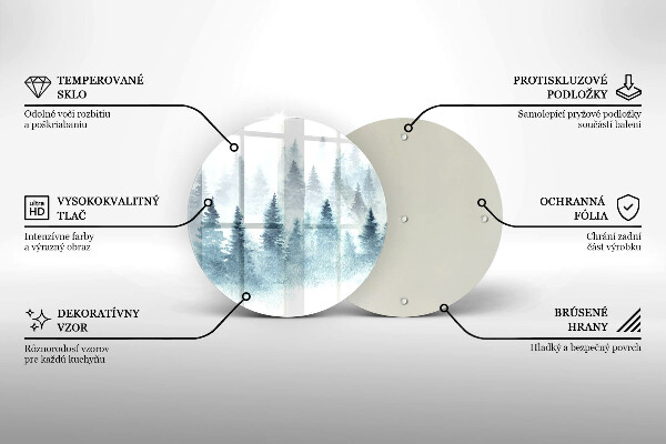 Steklena podloga za rezanje Slikan zimski gozd