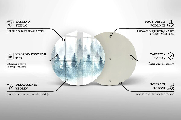 Steklena podloga za rezanje Slikan zimski gozd
